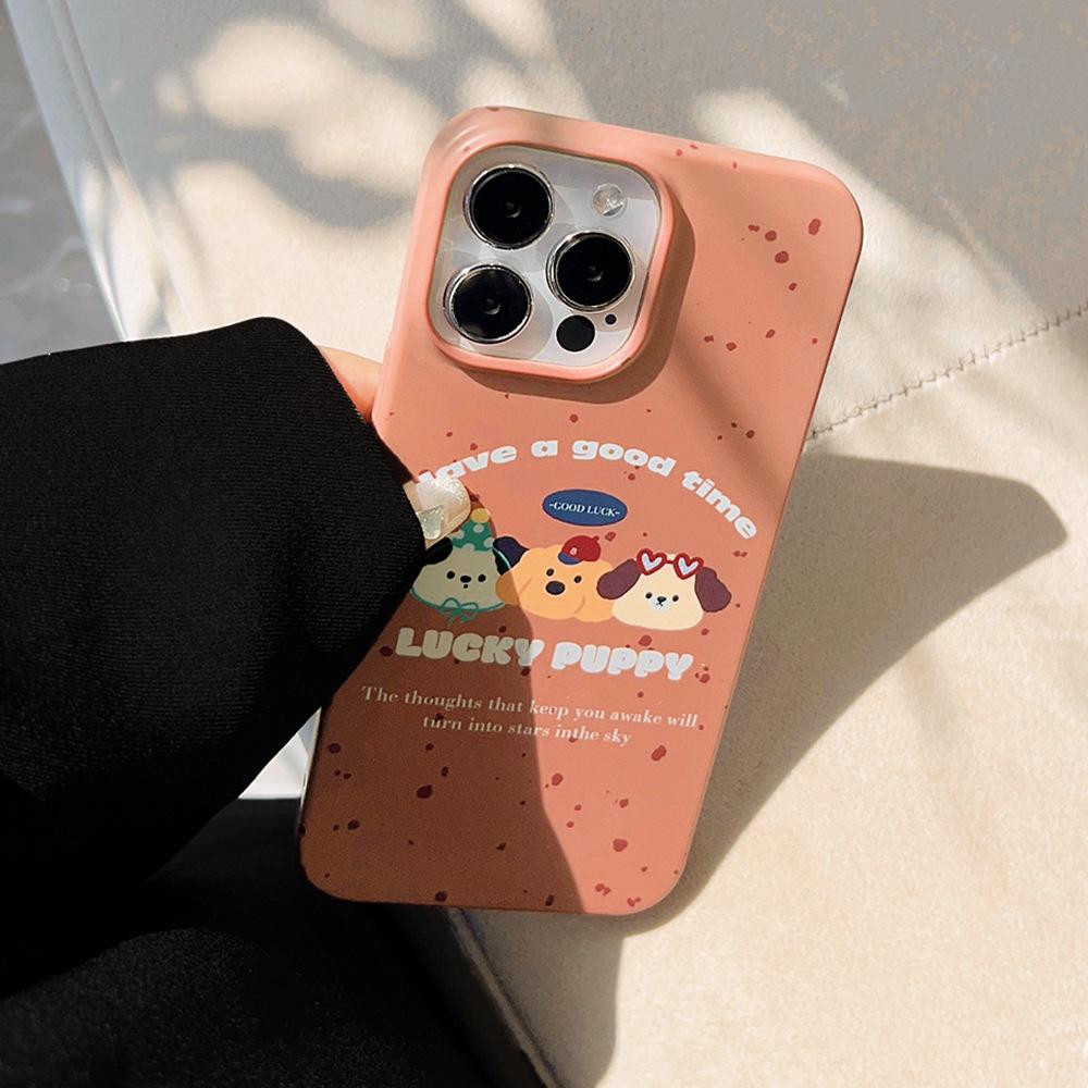 Applicable To Iphone17promax Apple 13 Mobile Phone Case 14 Film Puppy 16 Cute Cartoon 11 Autumn and Winter 12 Hard