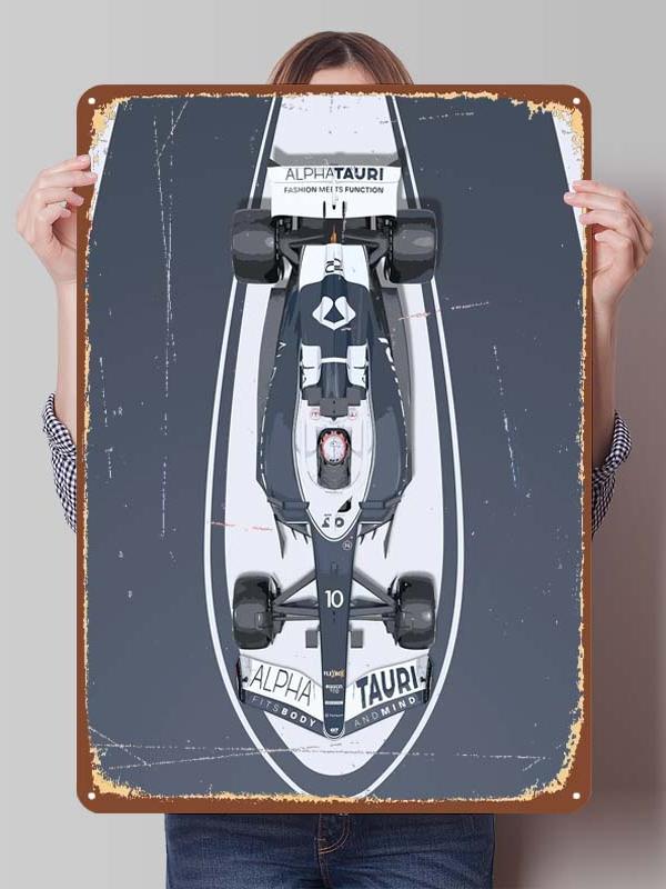 Yuki Tsunoda Racer Posters F1 Racing Metal Signs Decor for Room Decoration Custom Tin Plates for Wall Art Decoration Retro Home