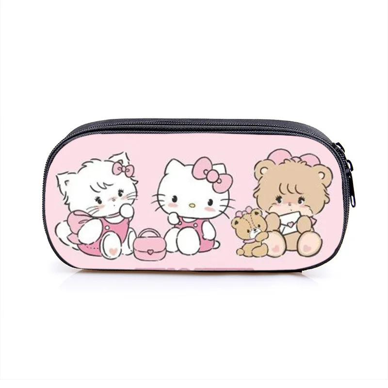 Mikko Pencil Bag Anime Pencil Cases Canvas Kawaii Stationery Box Children's Office Student School Supplies Stationary