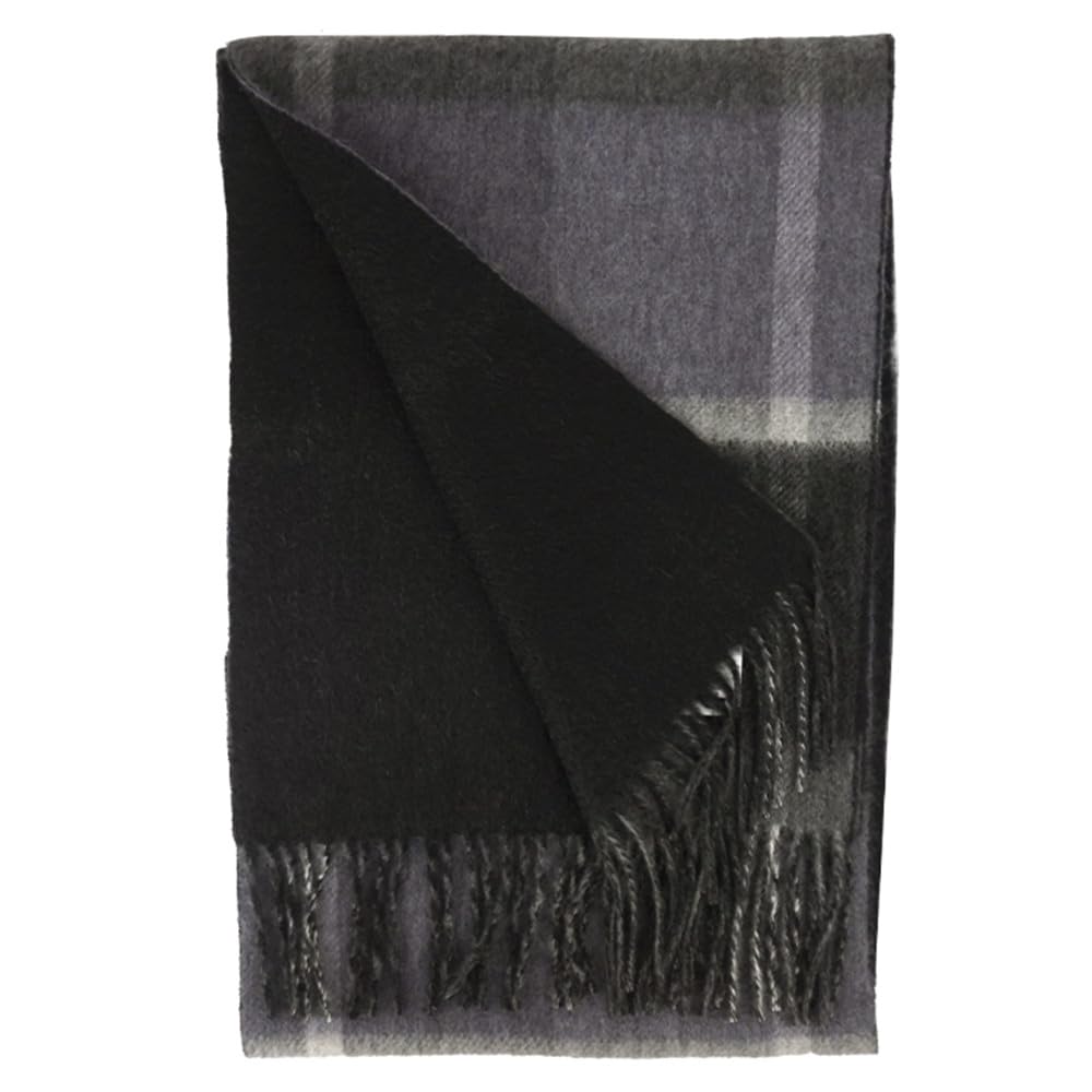 

Macocca Кашемировый Двусторонний Клетчатый Шарф 186см x Клетчатый Узор 100%, Черный, 30см, Большой, Унисекс,