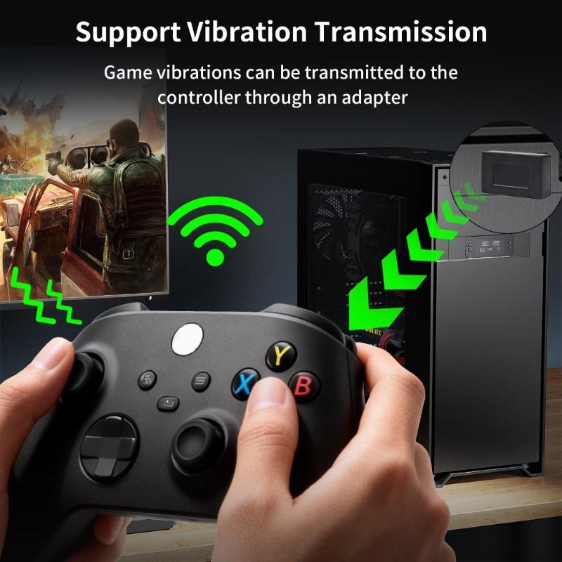 Official Plugs and Play Wireless Adapter for Controllers Delivering PC Connectivity Without Driver Installation