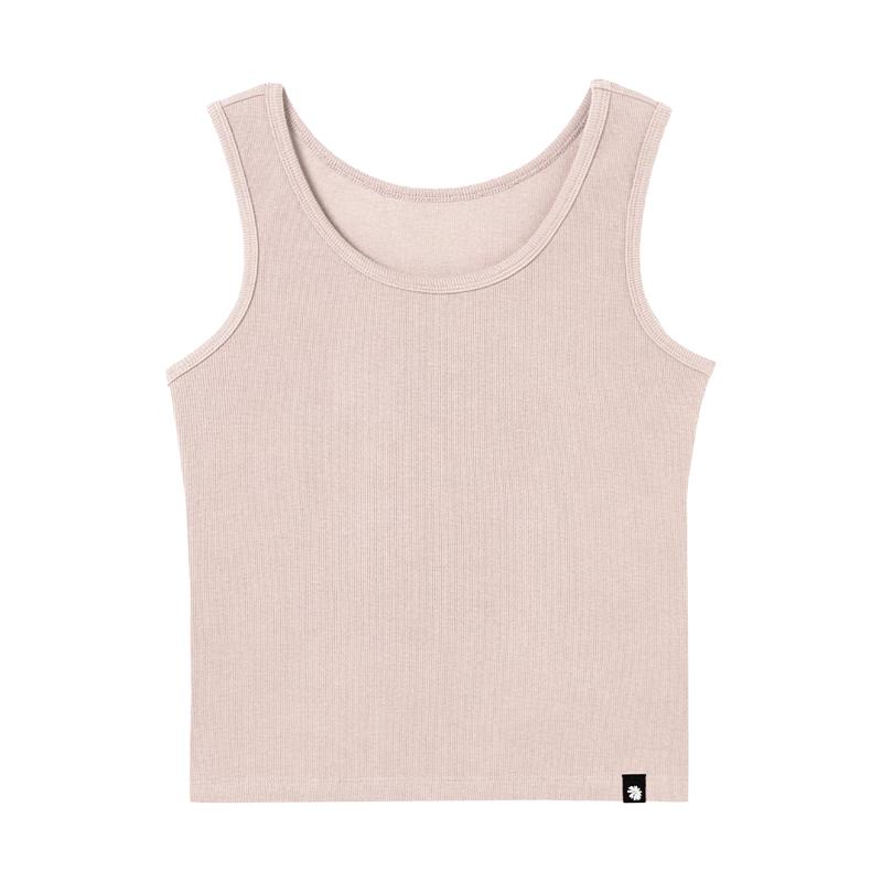 Lanzhi Ribbed Knit U-Neck Tank Top XL