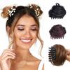 Synthetisches Gerades Elastisches Gummiband Haarknoten Damen Donut Chignon Schwarz Braun Hochsteckfrisur Klauenclip In Haarverlängerungen