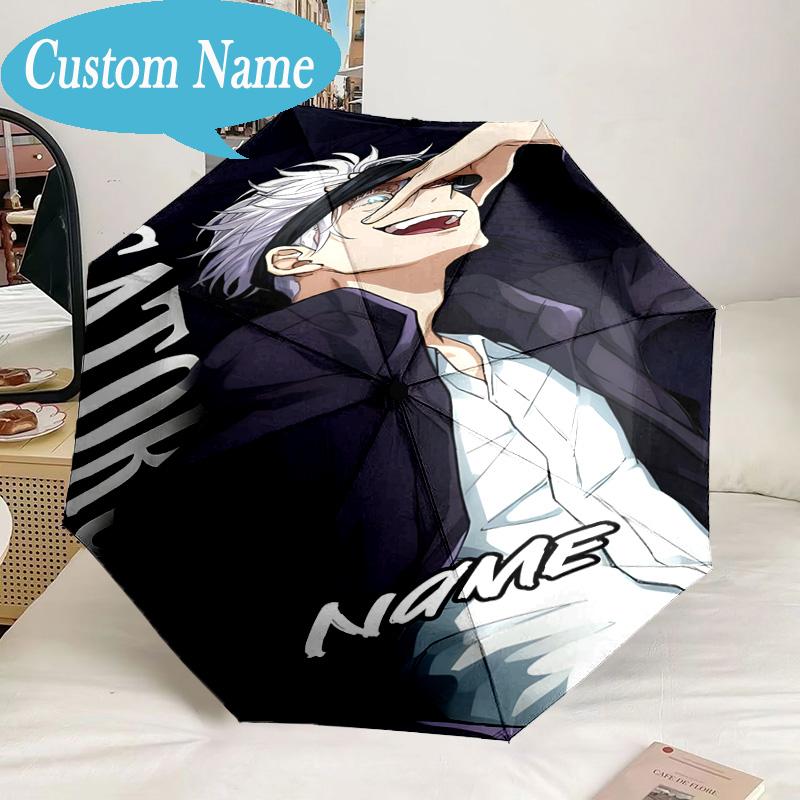 Custom Name Umbrella Powerful Anime Jujutsu Umbrella 8-Frame for Travel, Camping, Casual Lightweight Portable, Essential for Family Gifts