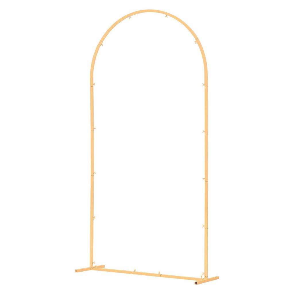 Arch Backdrop Stand, 2 x 1 m, Stable Structure, Easy Assembly, 1 Piece Gold Metal Arch Backdrop Stand for Wedding, Birthday Party, Graduation, Holiday