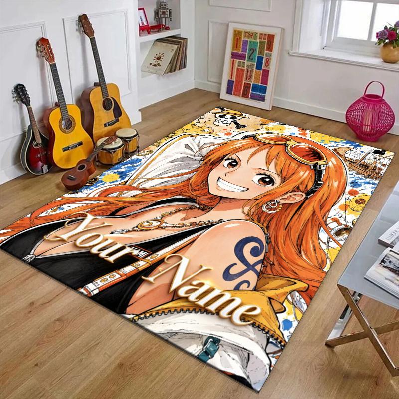 Custom Nami Mat Personalized Name, Polyester Washable Indoor Entryway Rug, Gift for Christmas, Easter, Thanksgiving Day