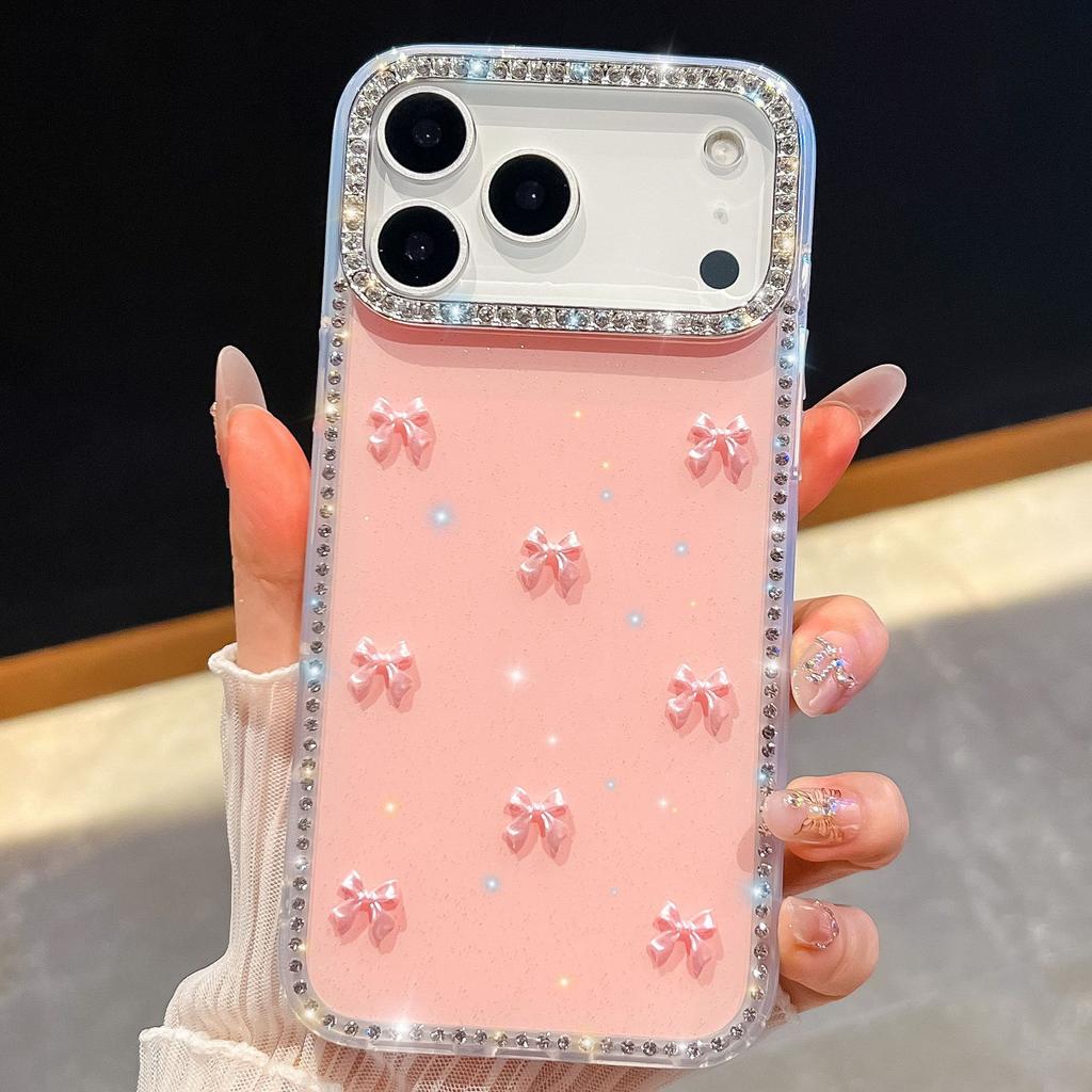 New Sparkling Diamond for Apple 17 Phone Case Sparkling Powder for IPhone 16 Promax Luxury Aurora Bow