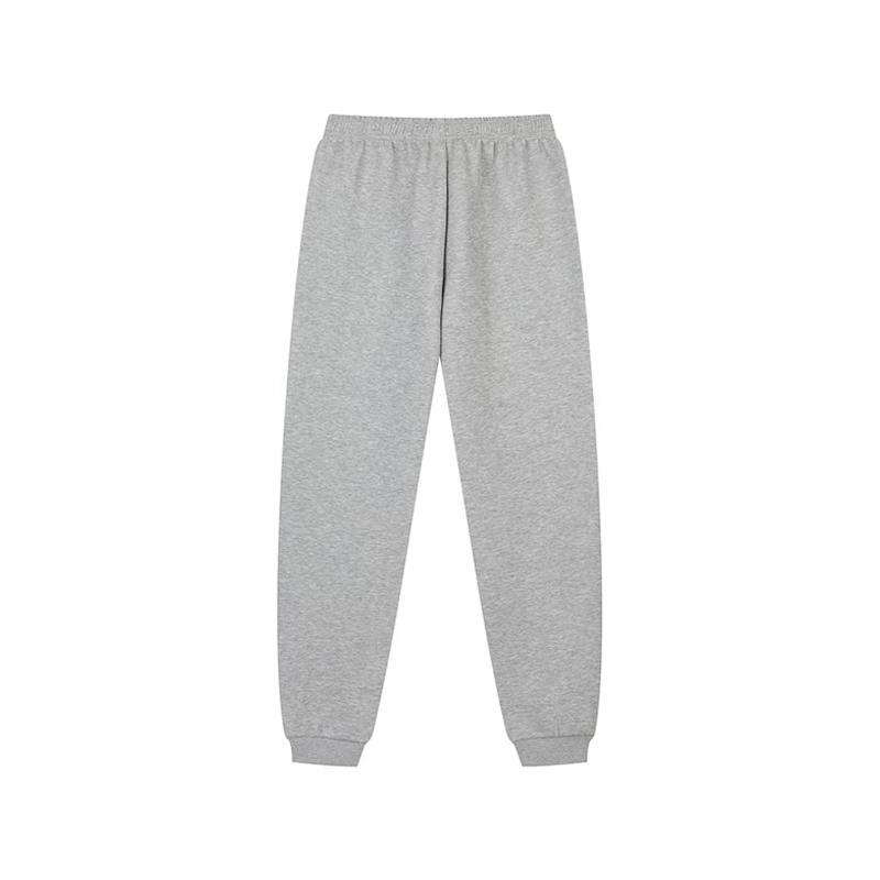 Li-Ning Simple Fashion Casual Cotton Comfortable Fleece Warm Versatile Cuffed Sweatpants Knitted Sports Pants Men Bottoms Coin-Gray AKLVJ63-1