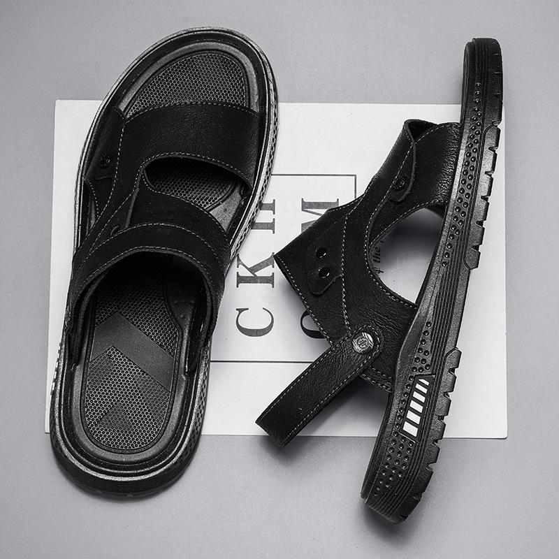2025 Summer New Breathable Driving Sandals Men's Sports Casual Beach Shoes Non-slip Wear-resistant Comfortable Soft-soled Slippers