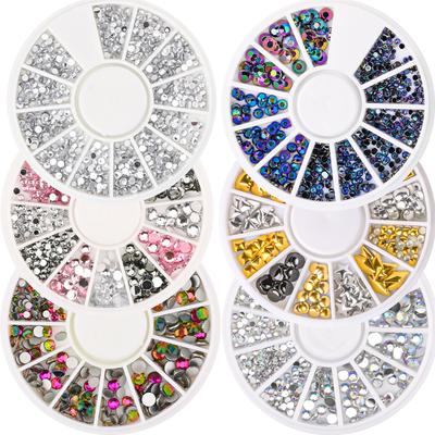 1Wheel Mixed Color Chameleon Nail Art Glitter Rhinestone for 3D Crystal Gems Jewelry Bead Nail Art Decoration Manicure Accessori