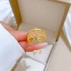 Real Gold Minimalist Fengsen Ring Opening Adjustable Simple Jewelry Japanese Ring Couple Ring
