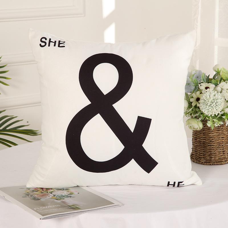 Nordic Style Simple Abstract Pattern Cushion Pillow Cover Linen Printed Cushion Ins Style Design