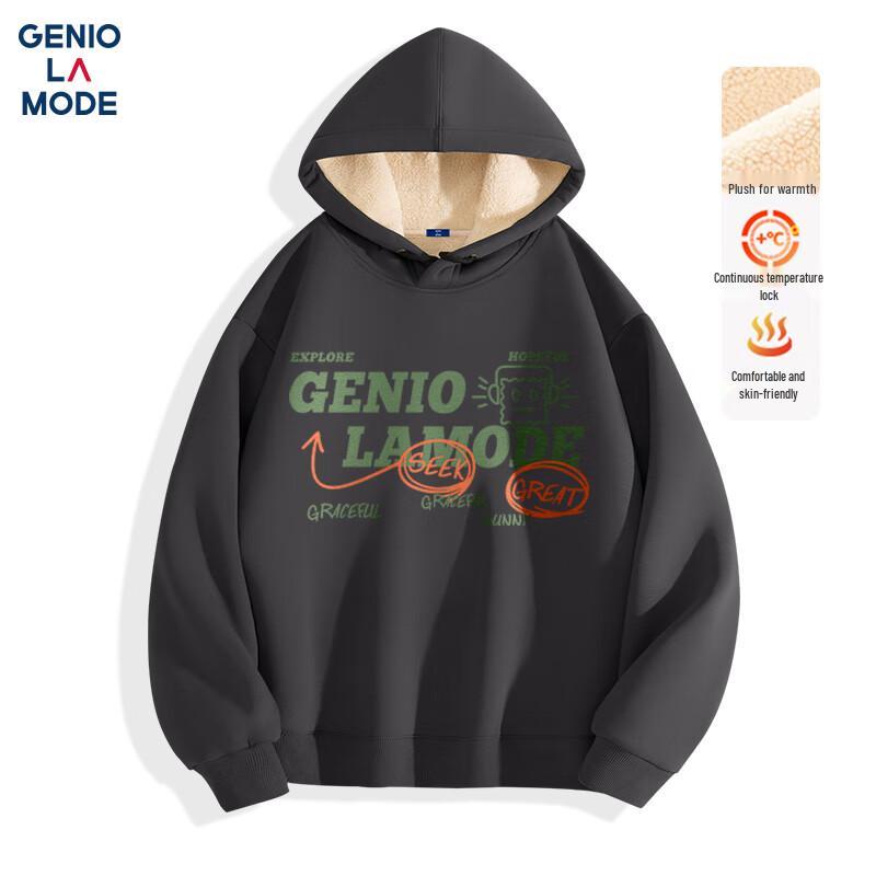 GENIOLAMODE Men's Winter Heavyweight Fleece Hooded Sweatshirt