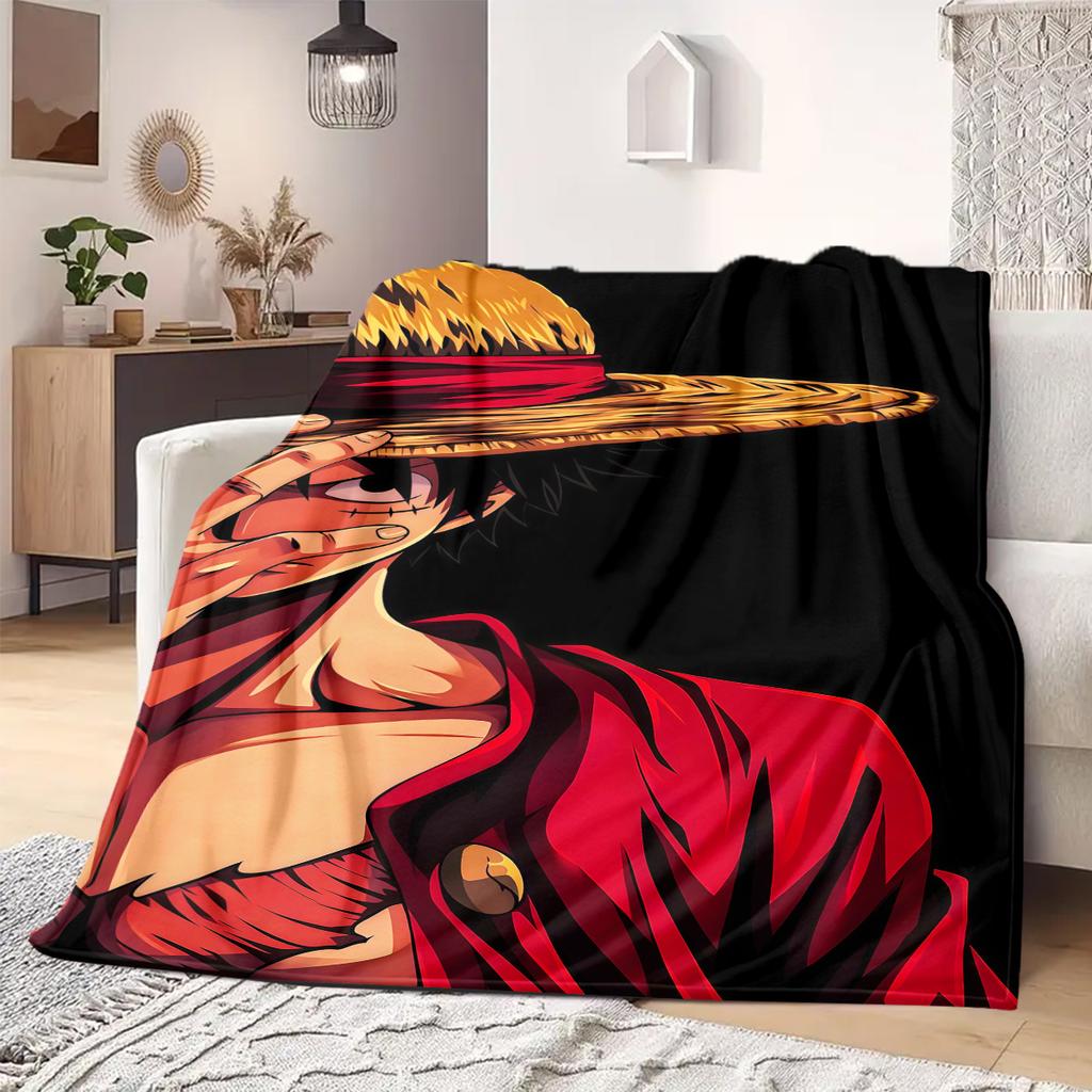 ONE PIECE Monkey D. Luffy Print Blanket Warm Comfortable Flannel Blanket Suitable for Bedrooms,Sofas, Beds,Chairs -QIAO102
