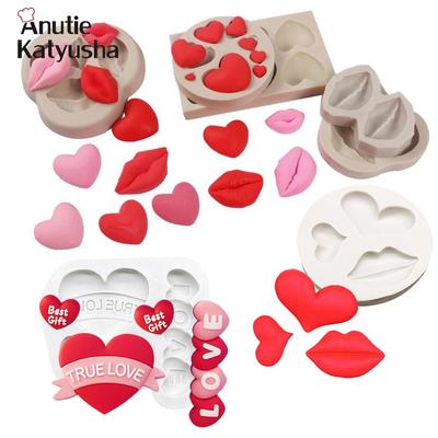 Labio corazón forma de amor molde de silicona Día de San Valentín galleta cupcakes molde para hornear chocolate utensilios para decoración de tortas con fondant