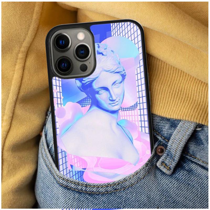 Glitch vaporwave modern art Soft Phone Case for iPhone 17 Air 16e Pro max 15 Pro 13 14 Plus 11 12 MagSafe Magnetic Coque