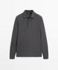 Masimodutti Long Sleeve Textured Pique Polo Shirt