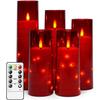 Flameless LED Candles with Timer 5 Pc Flickering Flameless Candles for Romantic