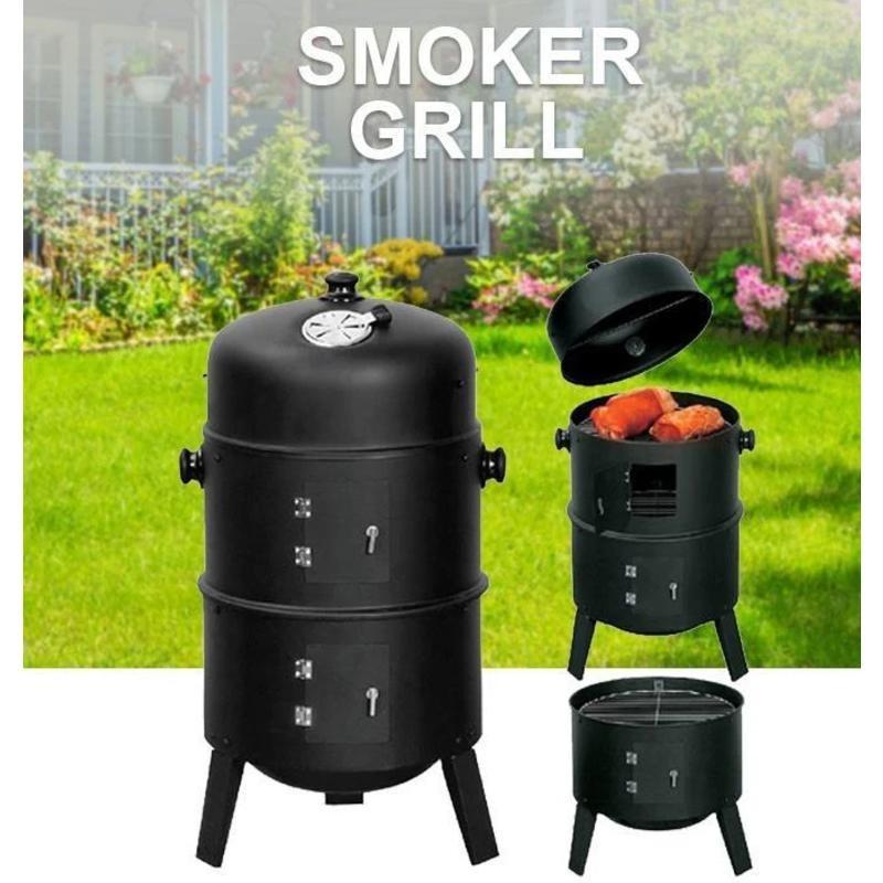 Grătar cu cărbuni 3 în 1 Afumătoare Grătar Grătar de grădină Barbacoa de Cărbuni Ustensile bbq