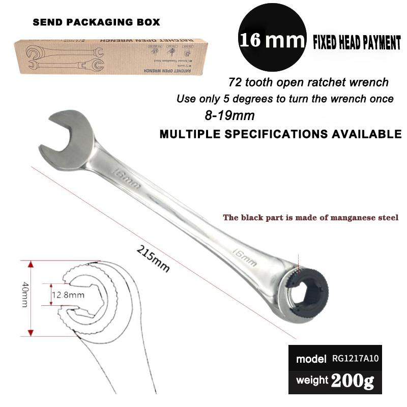 Nouă cheie rotativă cu clichet cu tub deschis de înaltă calitate Cheie universală cu clichet cu deschidere rapidă în baionetă Cheie combinată