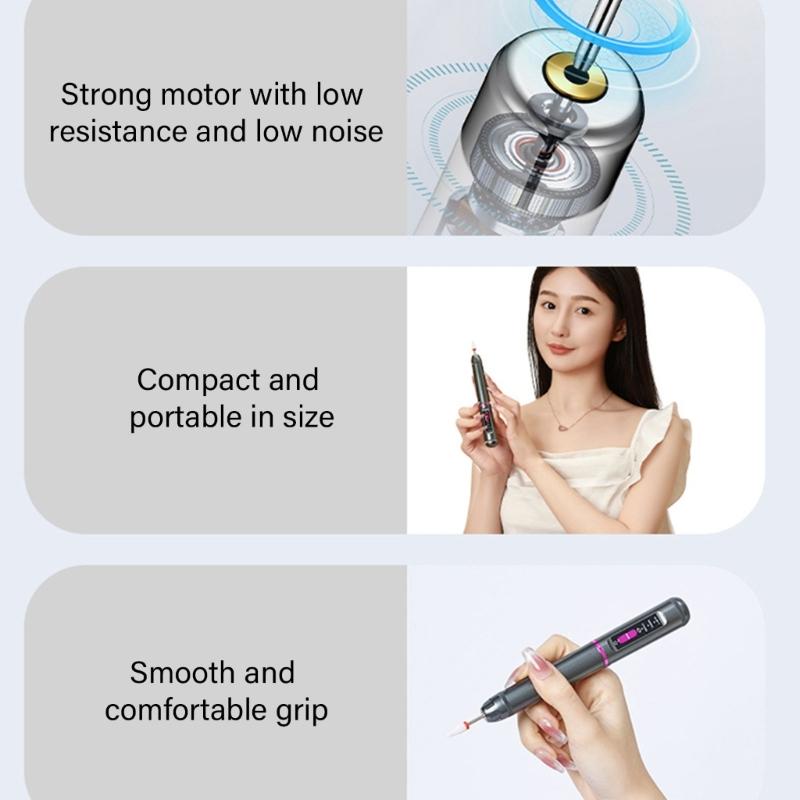 Portable Electric Nail File Set For Acrylic And Gel Nails Manicure Pedicure Kit With Drill Bits USB Rechargeable Device