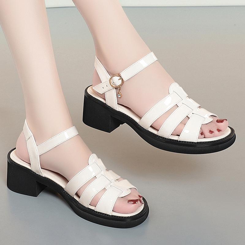 Fashion AIYUQI Women Sandals Summer 2025 New Genuine Leather Women Rome Shoes Open Toe Weave Non-slip Sandals Ladies
