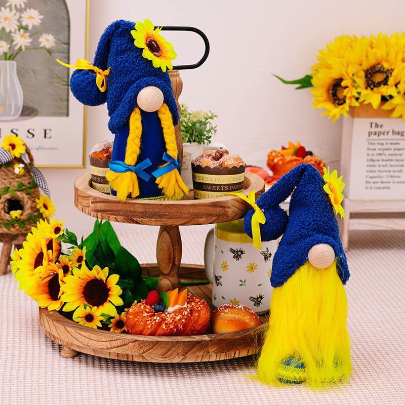 Spring Sunflower Colorful Gnome Plush Doll Ukrainian Style Adorable Gift Decorative