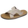 Niche kinked cross slippers women's soft bottom outer wear 2025 new summer beach seaside vacation cool slippers