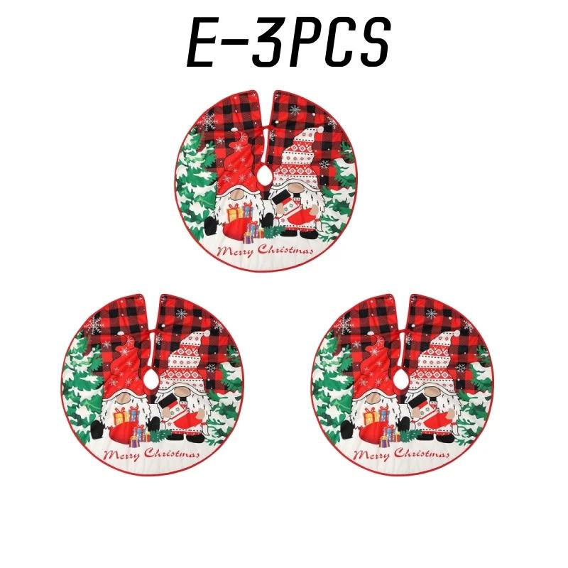 90CM Round Christmas Tree Skirt Elk Snowman Mat Christmas Decoration Parlor Carpet Home Decorations Christmas Tree Foot