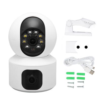 2.4G WiFi Güvenlik Kamerası Çift Lens HD Renkli Gece Görüşü Hareket Algılama 2 Yönlü Konuşma Kablosuz