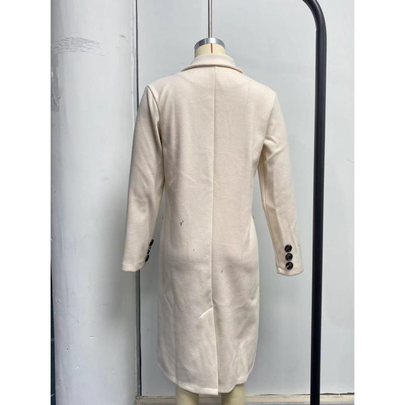Women's Vintage Casual lattice Print Autumn Winter Long Sleeve POLO Neck Jackets & Coats