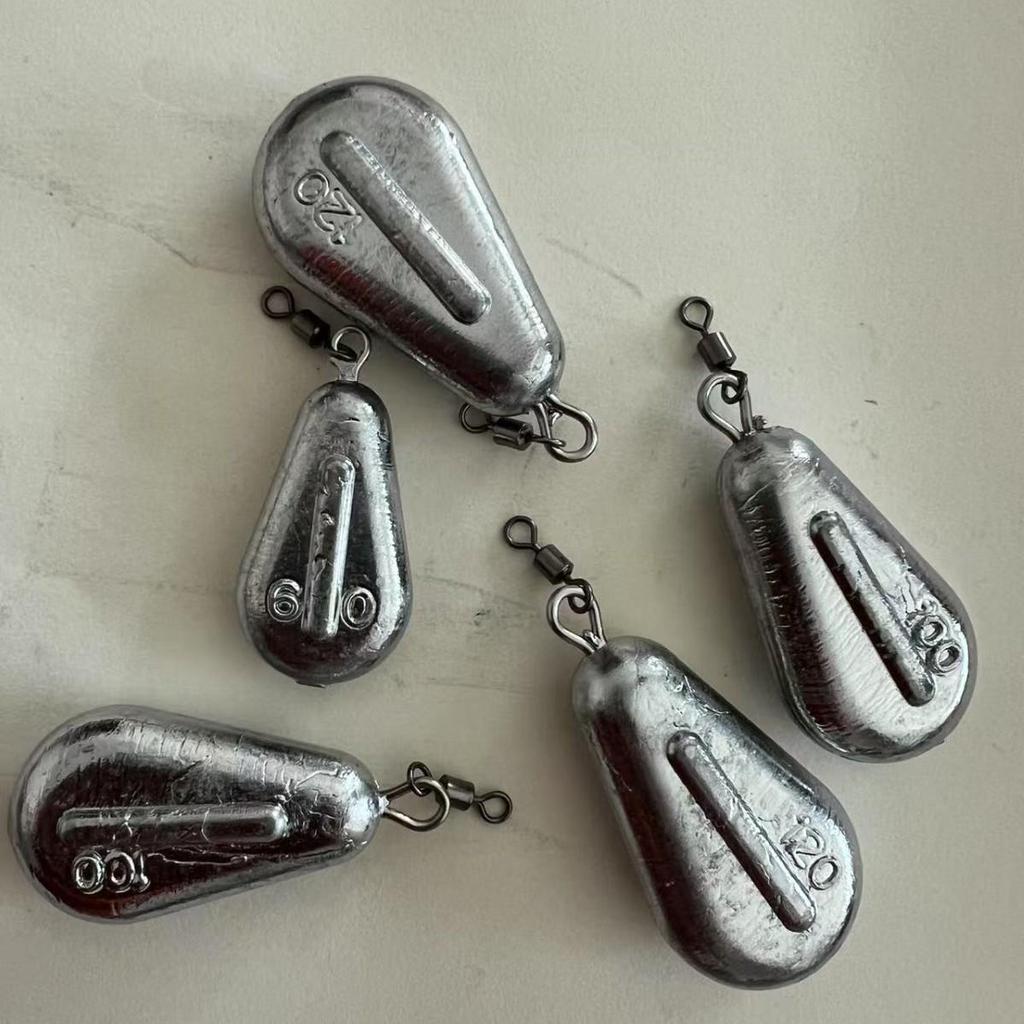 Ringed Chicken Heart Fishing Sinker Flat Sinker with Hanging Ring for Casting Rod and Sea Fishing.