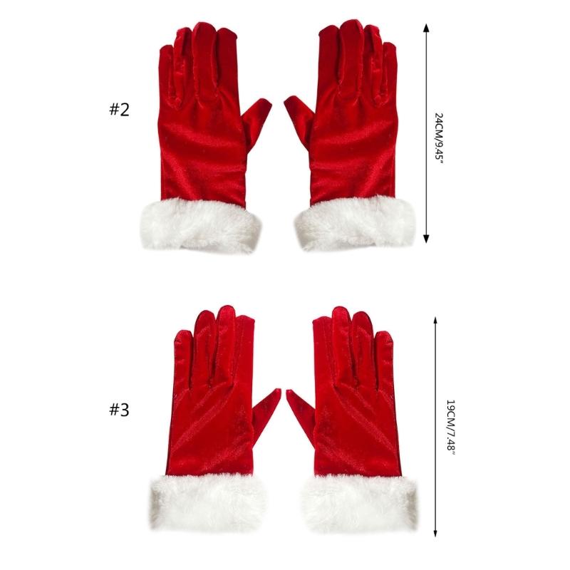 Winter Warm Stretchy Mittens Adult Christmas Cosplay Santa Full Finger Gloves Knit Gloves for Cold Weather Cycling