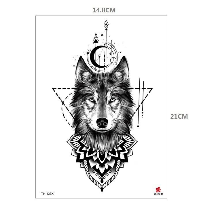 Tiger Tattoo Sticker Half Arm Lion Large Pattern Water Transfer Amazon Set