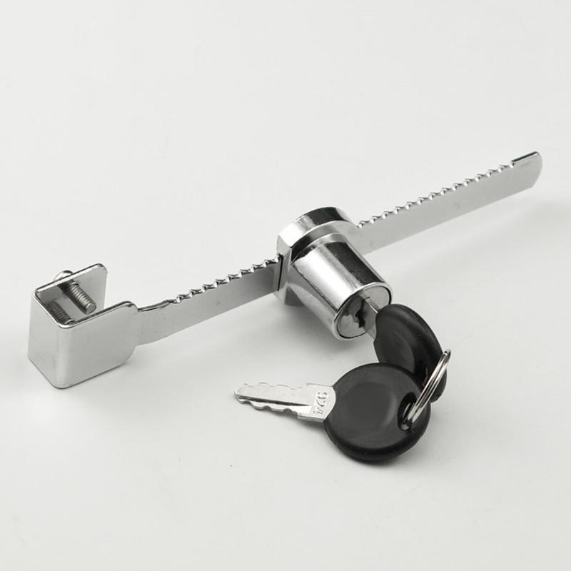 Sliding Glass Door Ratchet Lock With 2 Keys Suitable For 5-8mm Thick Glass Zinc Alloy Cabinet Showcase Display Lock