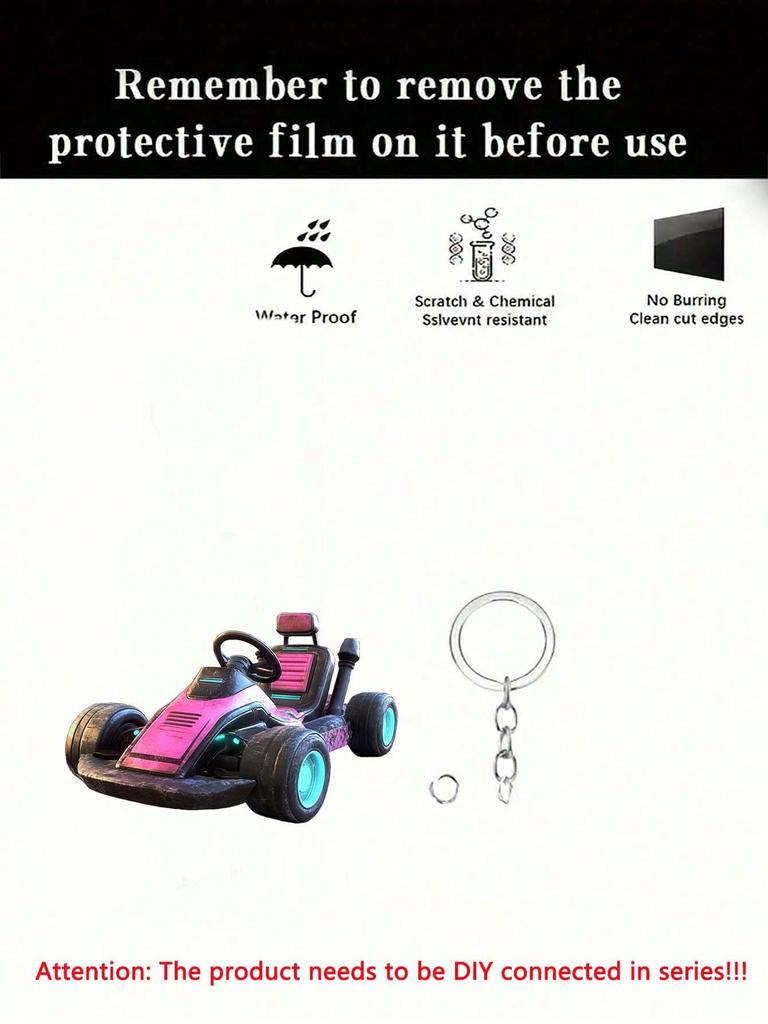 1 Racing Pendant Theme Multifunctional Keychain DIY Backpack Hanging Decoration. It Can Also Be Used As a Car Decoration