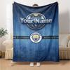 Name Custom Manchester City FC Print Flannel Blanket High Quality Warm Comfortable Cover for All Seasons Perfect for Gifts Home Decor