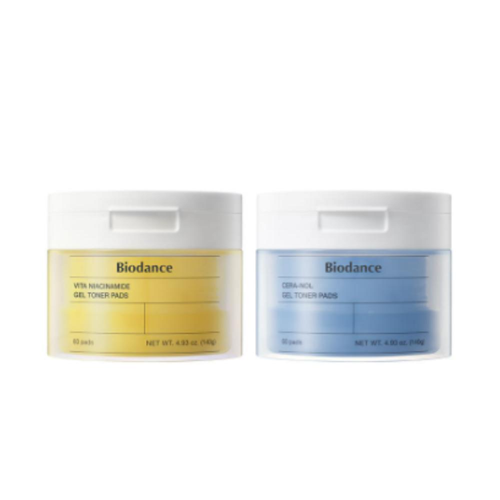 

Biodance Ceranol Gel Toner Pads 60 Sheets & Vita Gel Toner Pads 60 Sheets – Hydration + Brightening Dual Pad Set