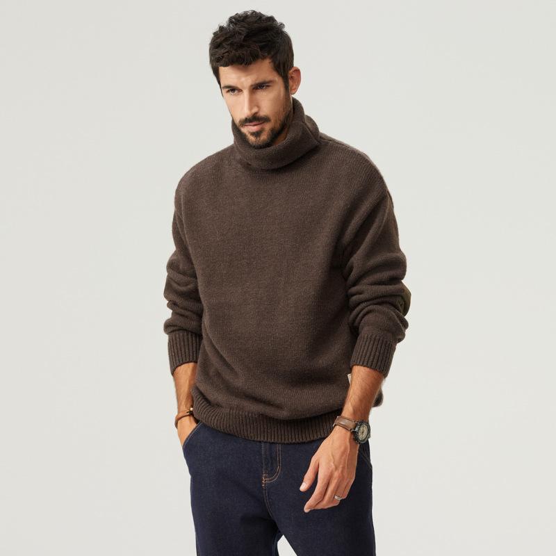 Pánský retro silný rolák - Podzimní/zimní ležérní úplet