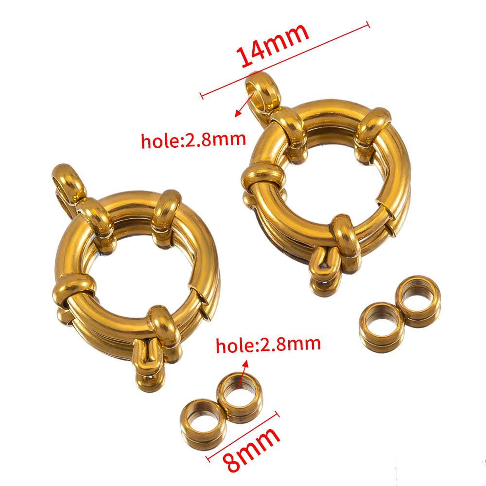 4 Stück 10-18mm Edelstahl Federverschlüsse Runder Seglerverschluss Armband Zwei Ösen Verbinder DIY Schlüsselbein Halskette Schmuckherstellung