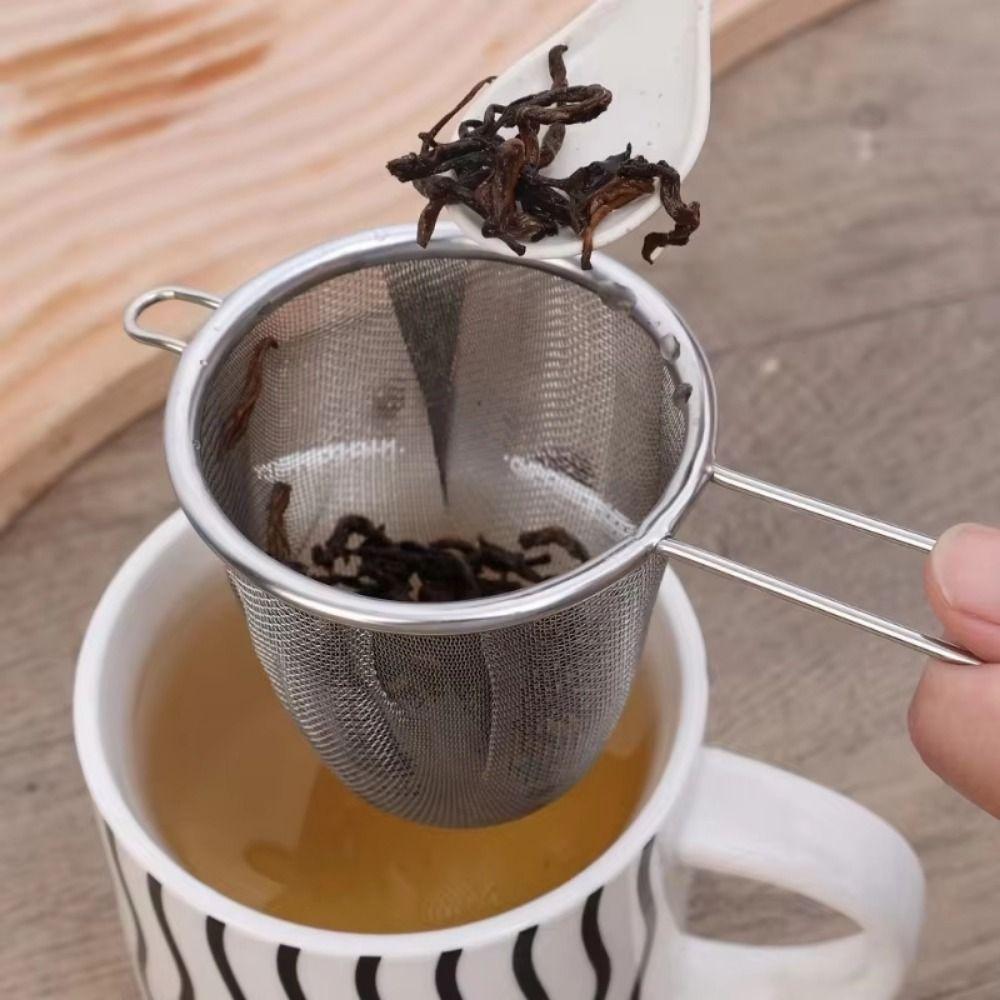 Single Ear Shape Stainless Steel Tea Strainer Anti-Scald Fine Mesh Colander  Flour Filter