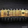 Vietnam Sandgold Persönlichkeit Ruyi Abakus Lederarmband für Männer - Dominanter Ethnischer Stil, Vergoldet.
