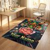 Personalized Crystal Velvet Carpet,One Piece Custom Printed Name, Plush Area Rug For Home Indoor Decor
