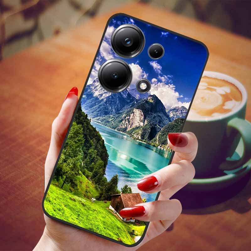 For Poco M6 Pro 4G Case Fashion Marble Silicon Black Cover for Xiaomi Poco M6Pro 4G Phone Case M 6 Pro Soft Shells PocoM6Pro 4G