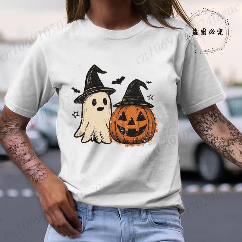 Halloween T Shirt Men Women Casual Short Sleeve Graphic Tee Print Cosplay Funny Halloween Pumpkin Tops Summer Y2k Clothes