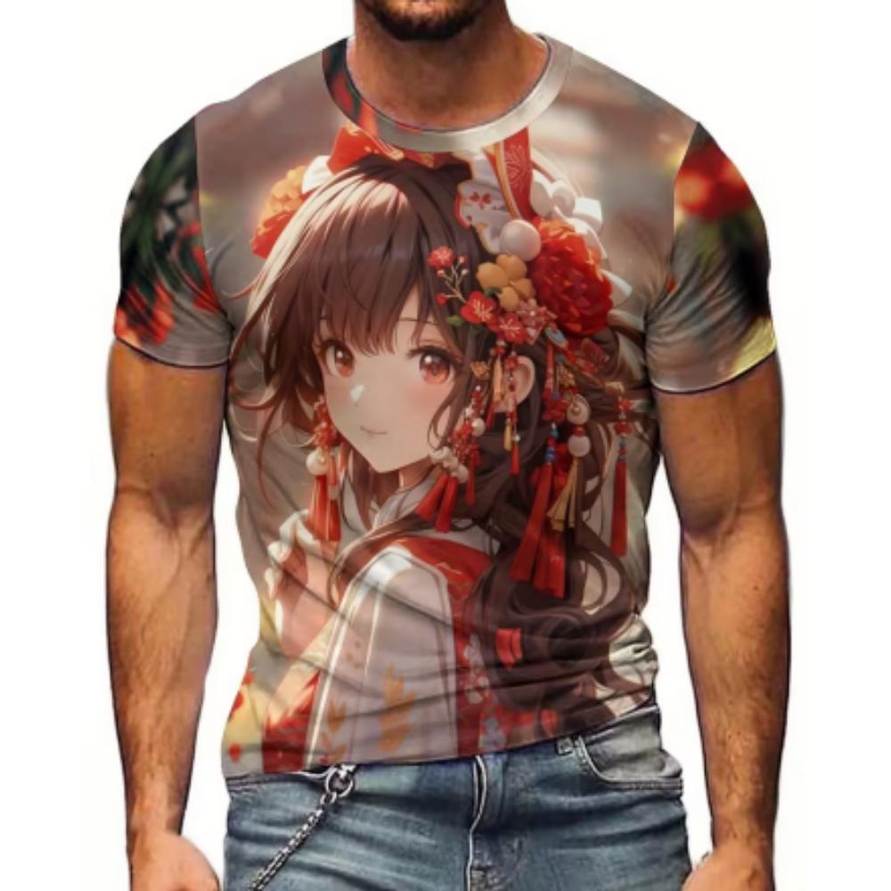 Men's Fashionable 3D Printed T-shirt, Suitable for Everyday Casual Wear.