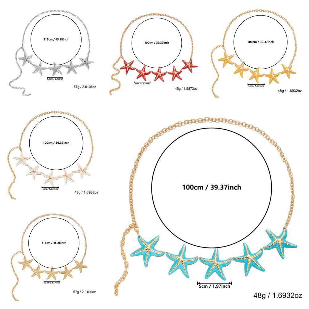 Gold Color Sea Star Waist Chain Minimalist Bohemian Body Chain Fashion Starfish Waist Chain  Women