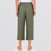 Women Drawstring Waist Wide Leg Pants Loose Fit Cropped Trousers Lightweight Elastic Waistband Casual Style