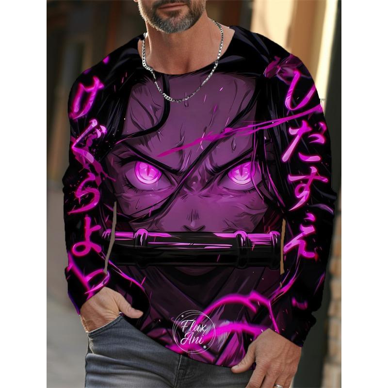 Men's Long-sleeved T-shirt 3D Printing Animation Pattern Printing Men's T-shirt Autumn Tops Casual T-shirt Pullover