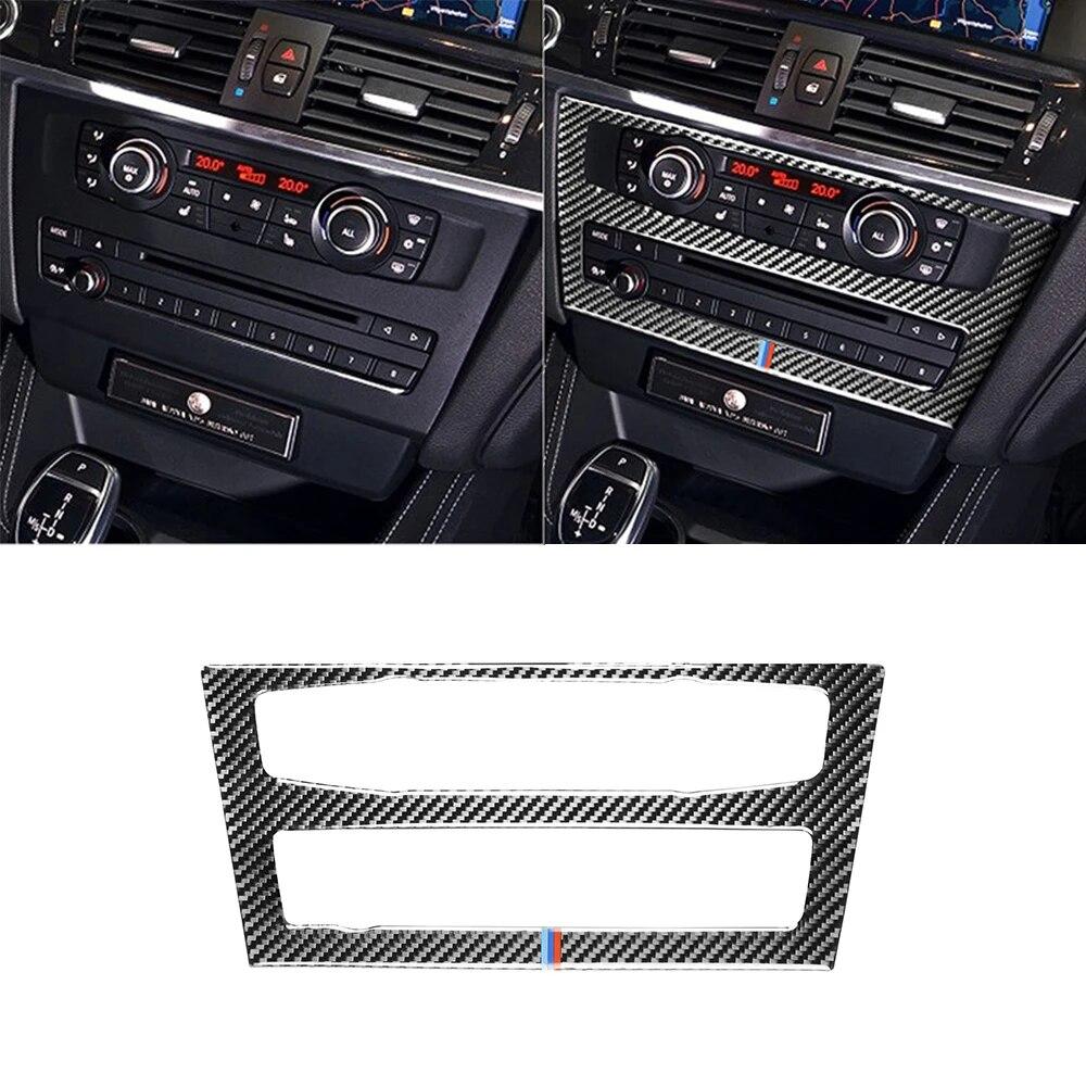 Carbon Fiber Car Central Control CD Panel Decorative Stickers Auto Interior Modified Accessories For BMW X3 F25 X4 F26 2011-17
